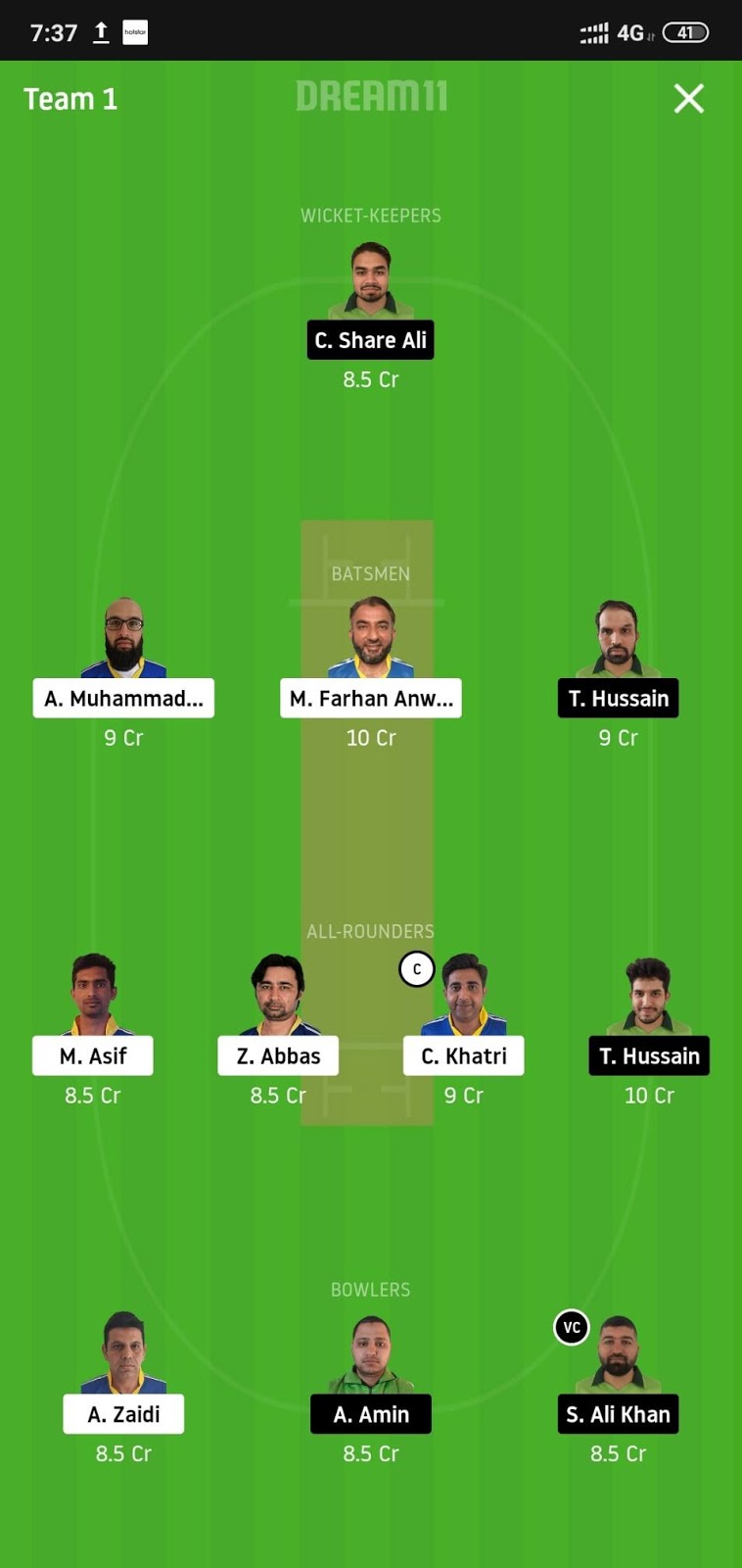 KCC vs PF Dream11