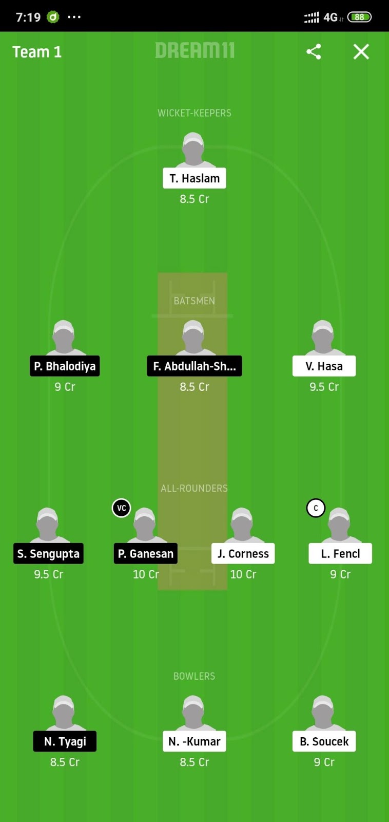 VIB vs PSV Dream11