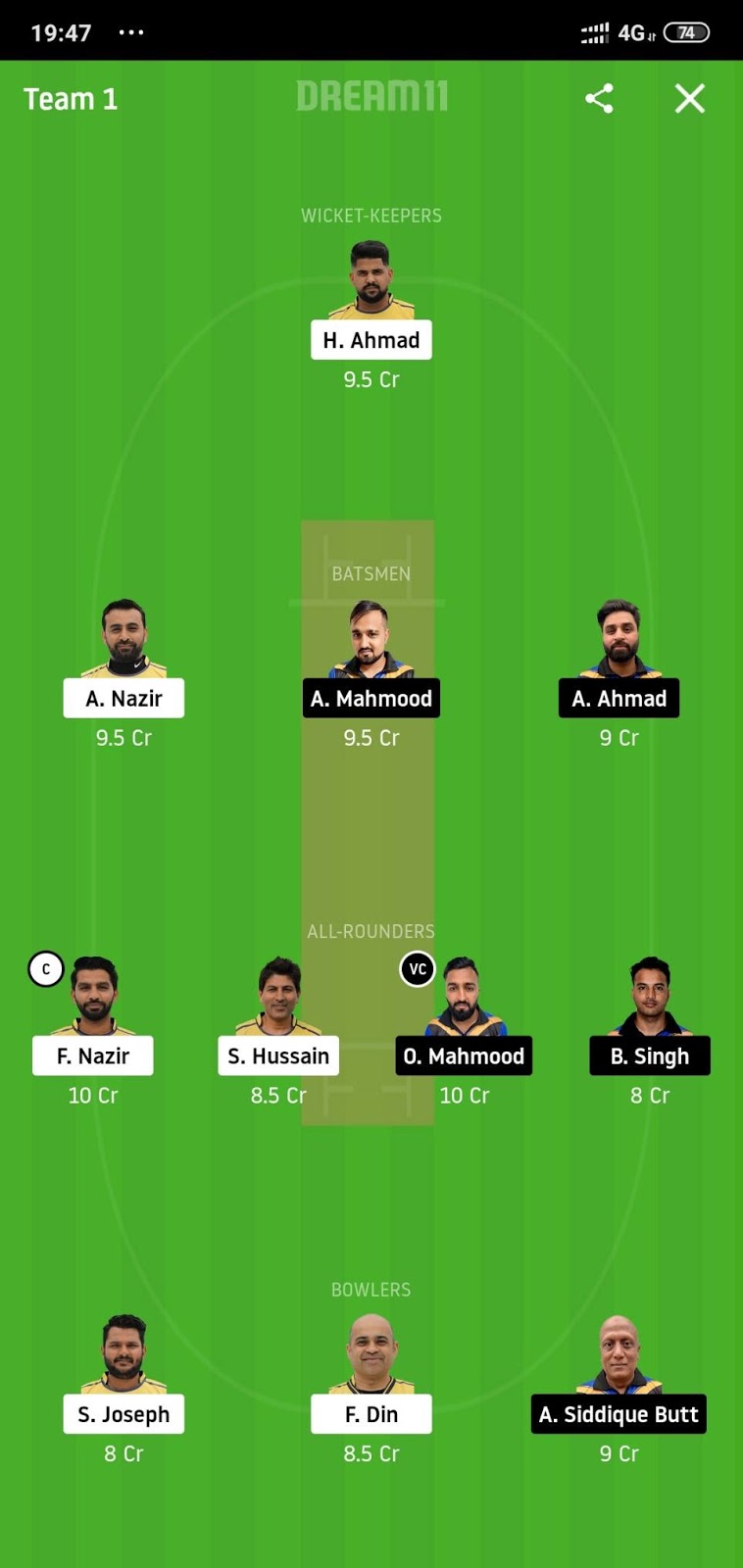 ZNCC vs POCC Dream11