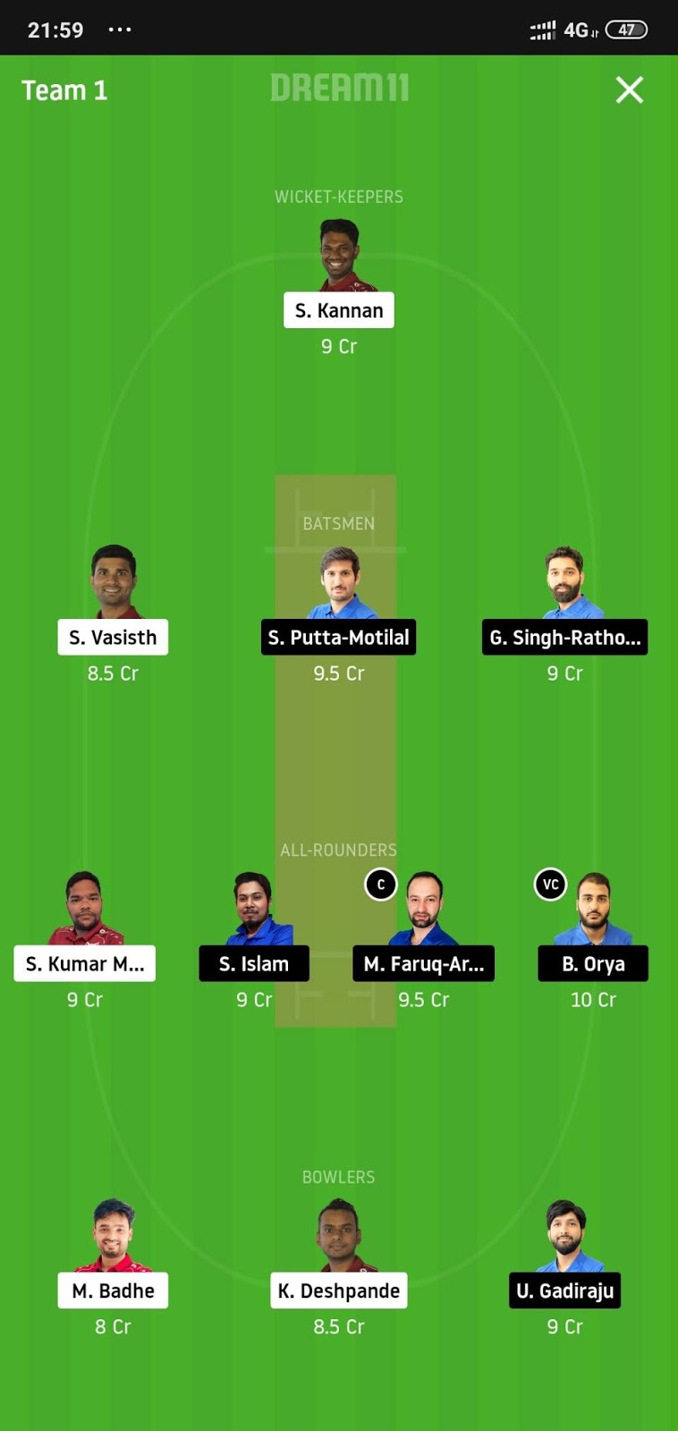 VFB vs MTV Dream11