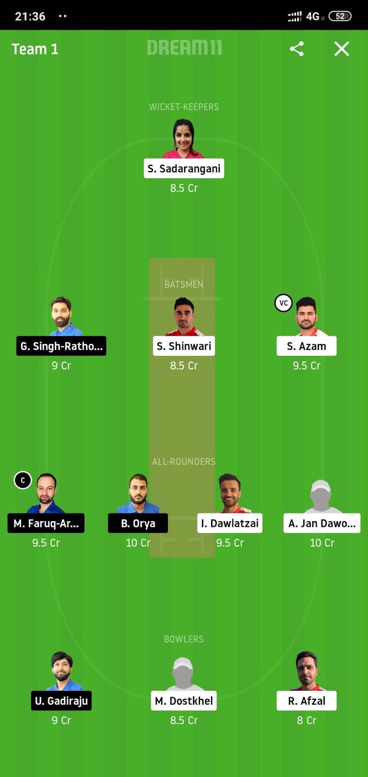 KSV vs MTV Dream11