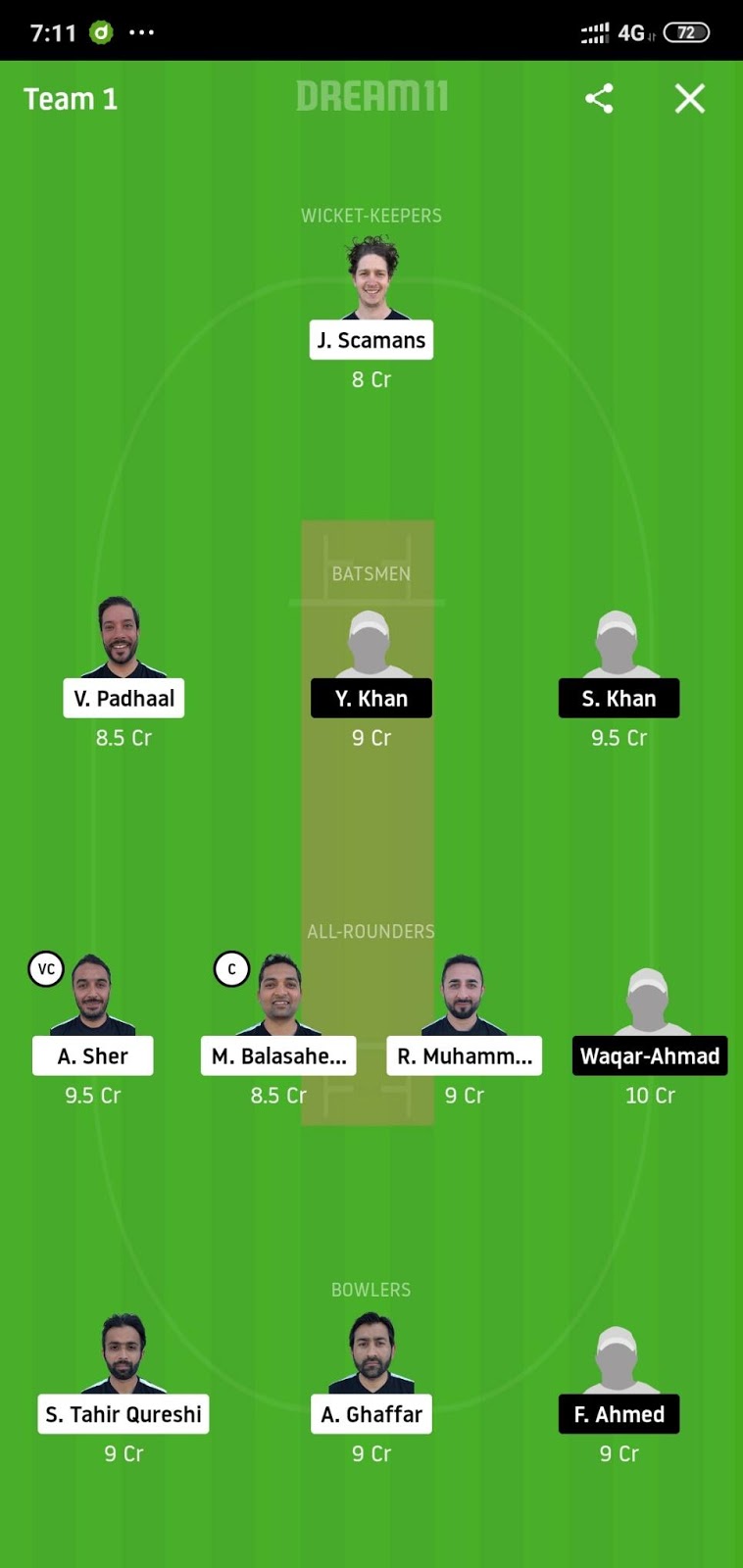 ECC vs OCC Dream11