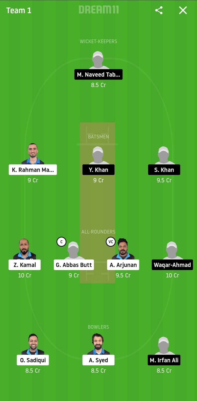 HCC vs OCC Dream11