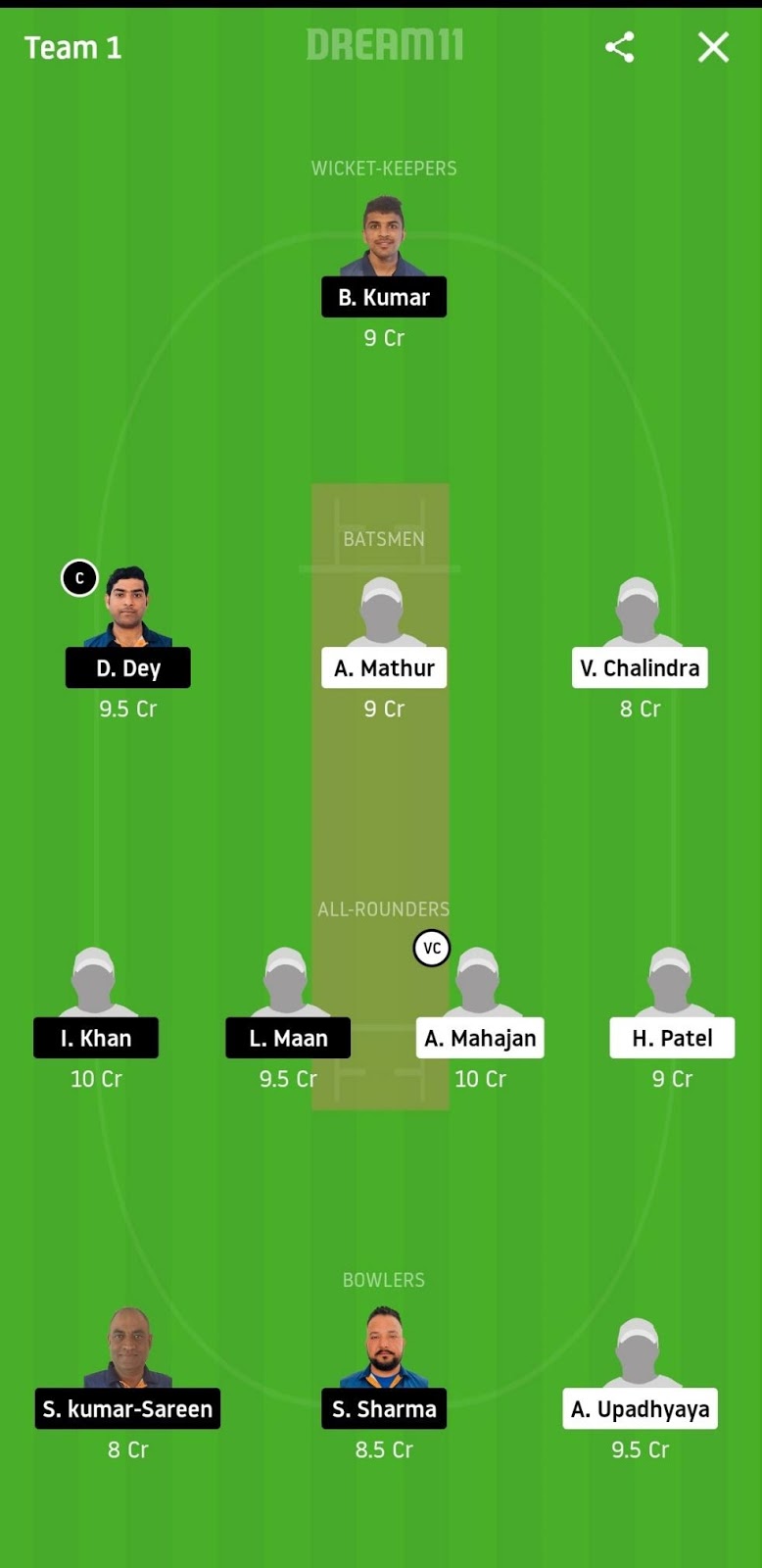 STO vs IND Dream11