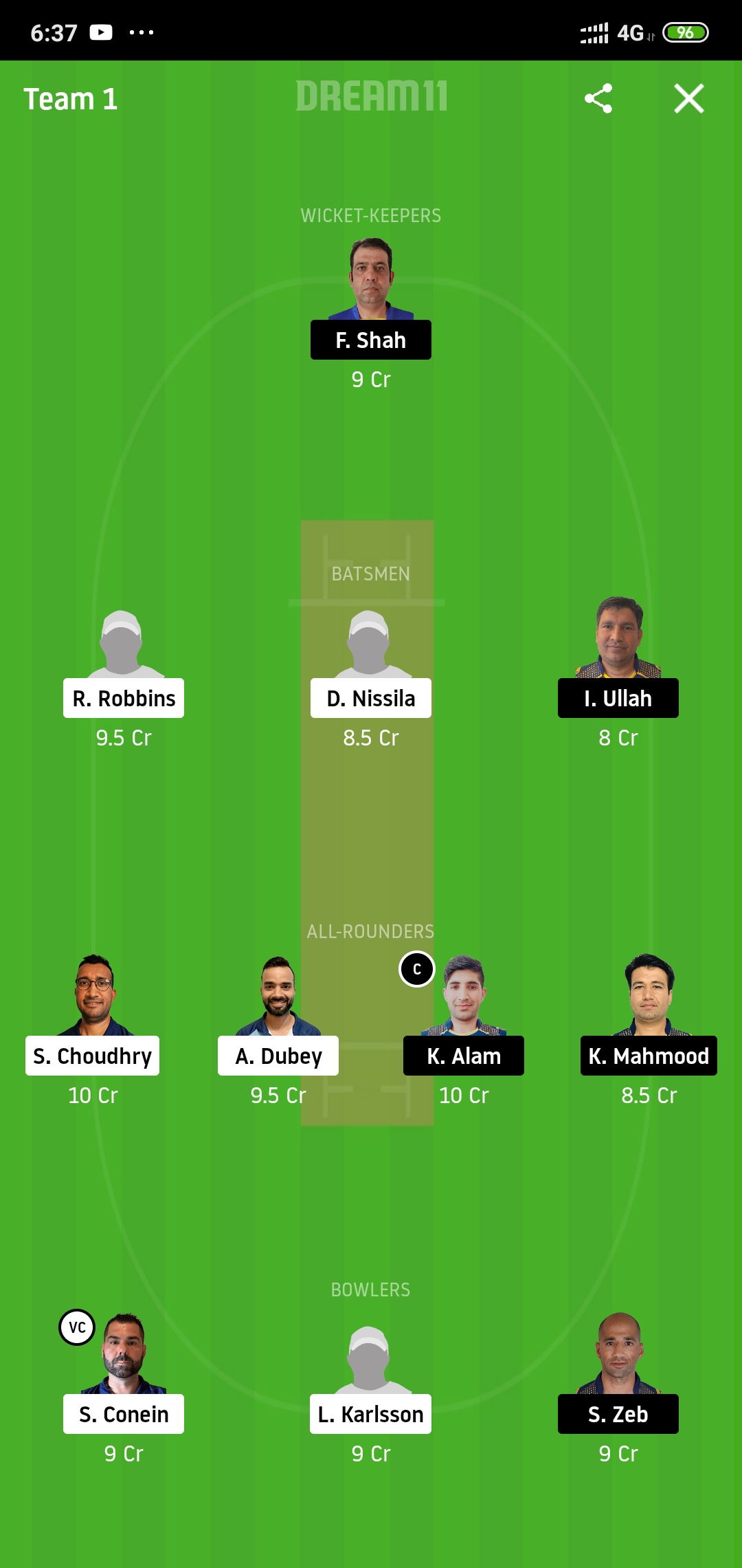 DIC vs SCC Dream11