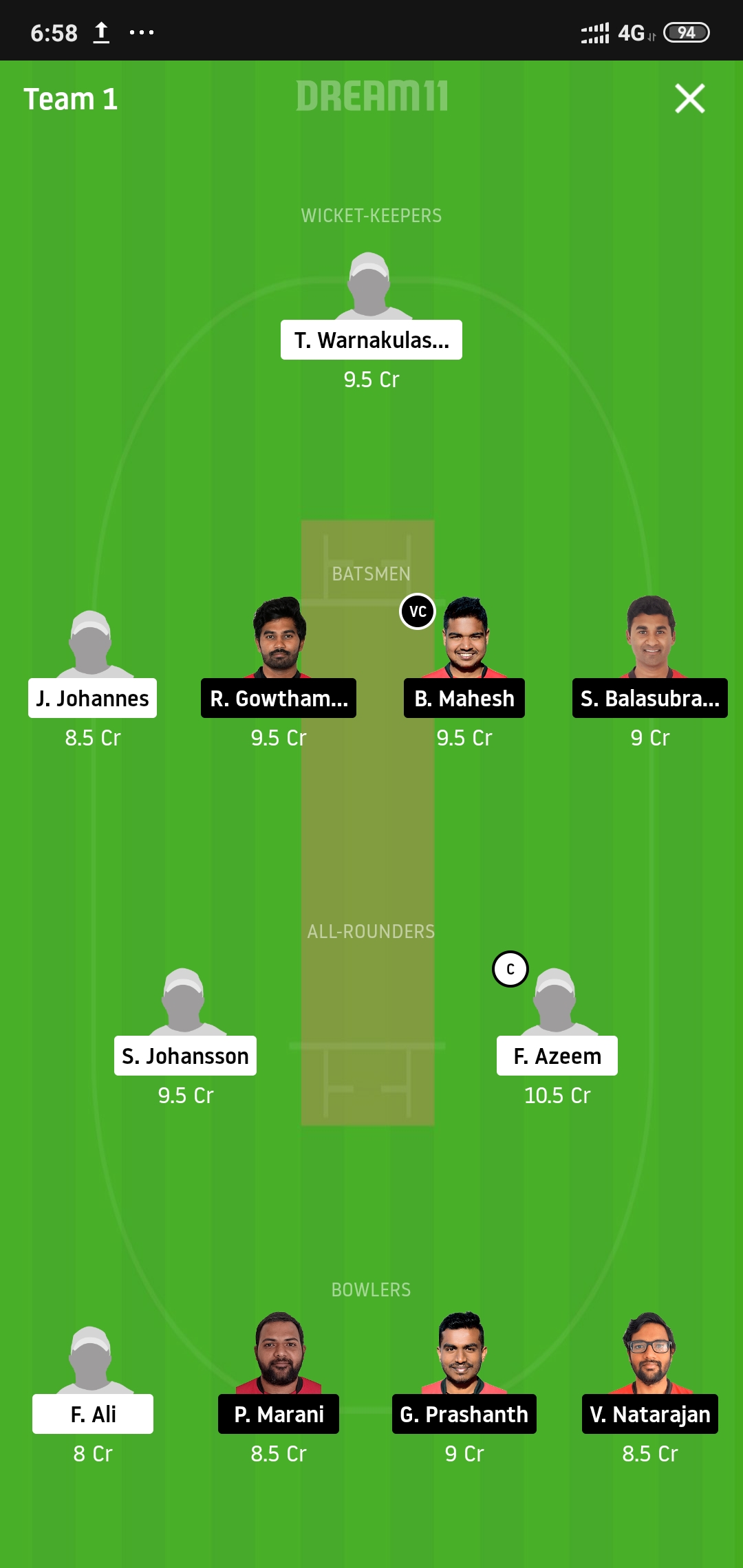 SUN vs SSK Dream11