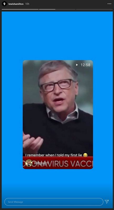 Lewis Hamilton anti vax post