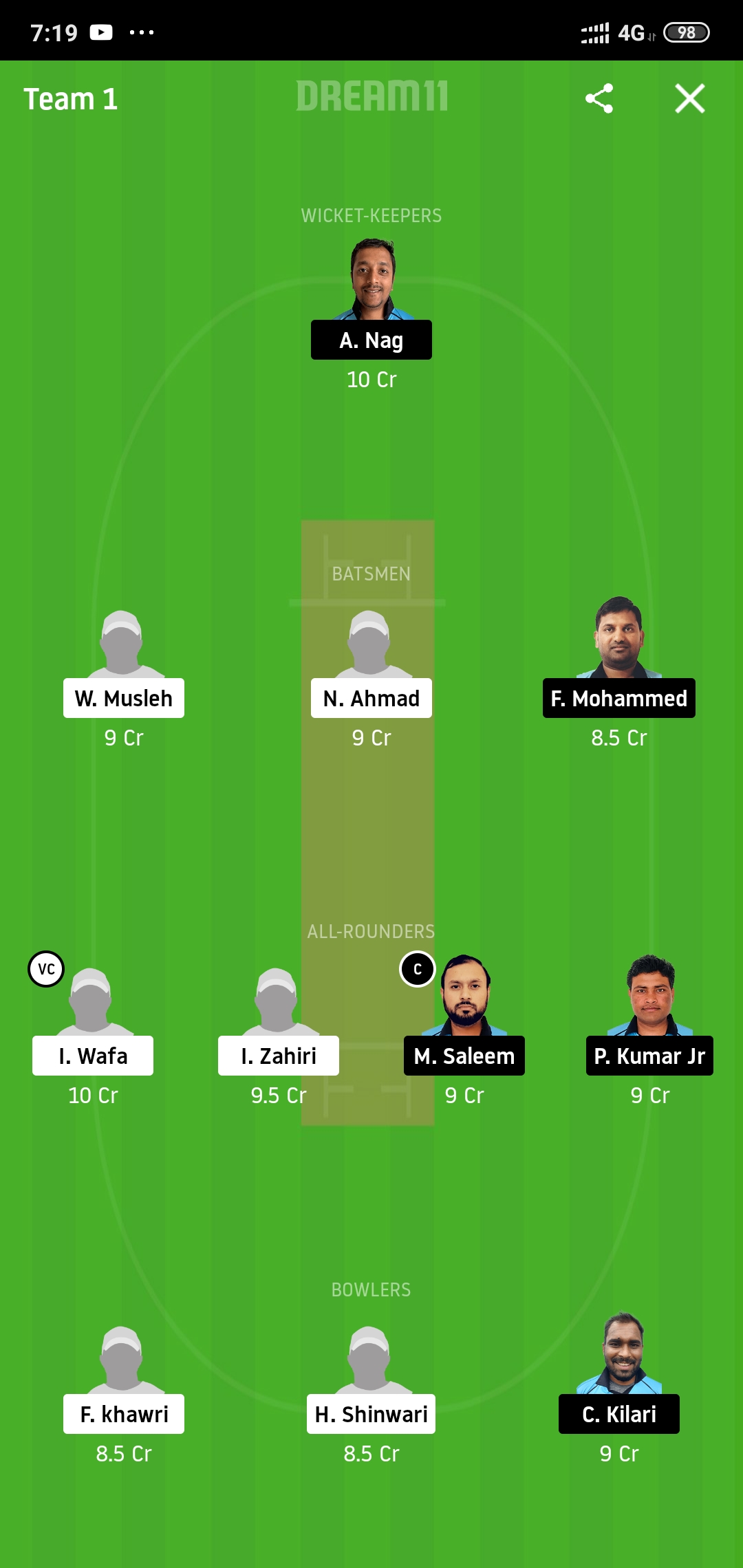 KSS vs HSG Dream11