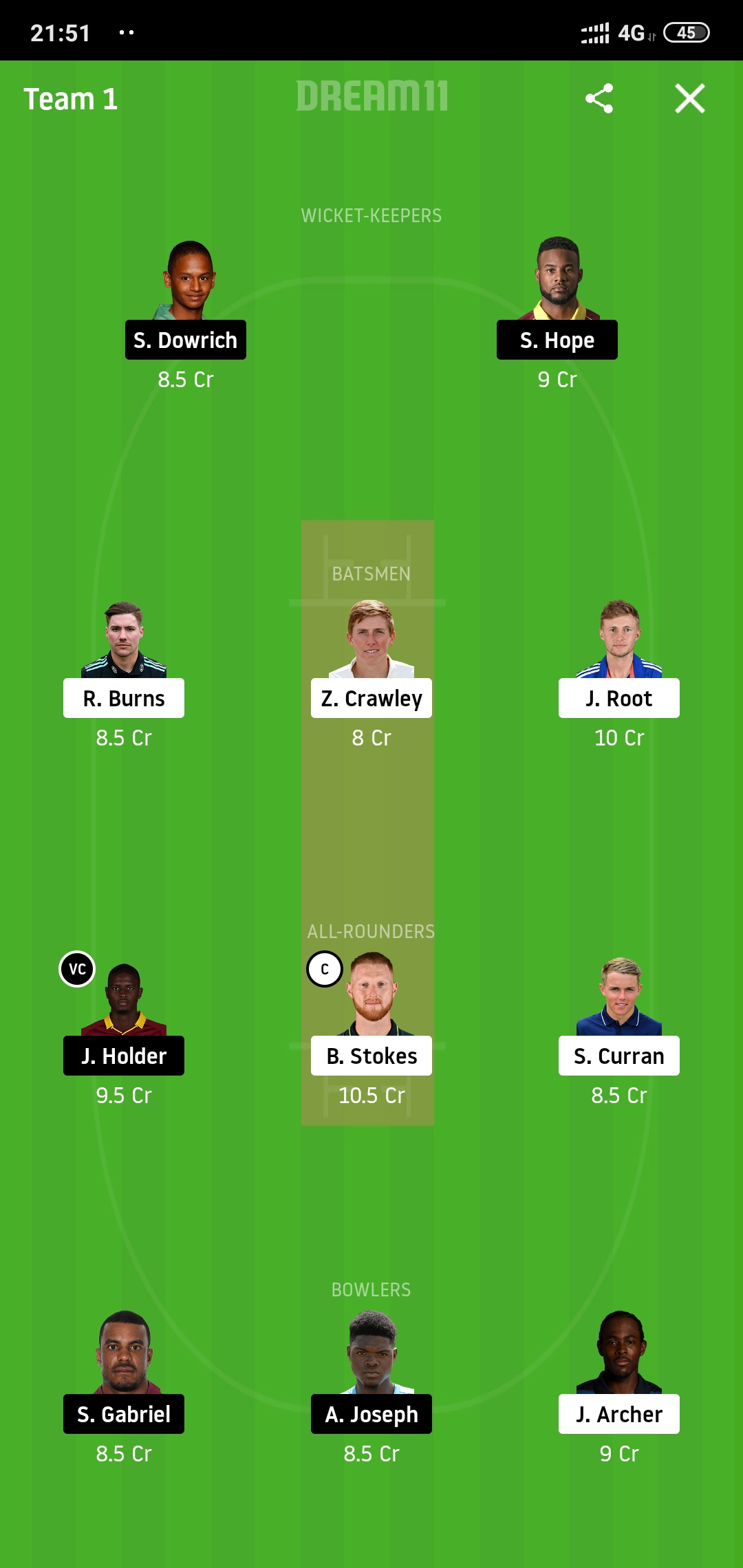 ENG vs WI Dream11