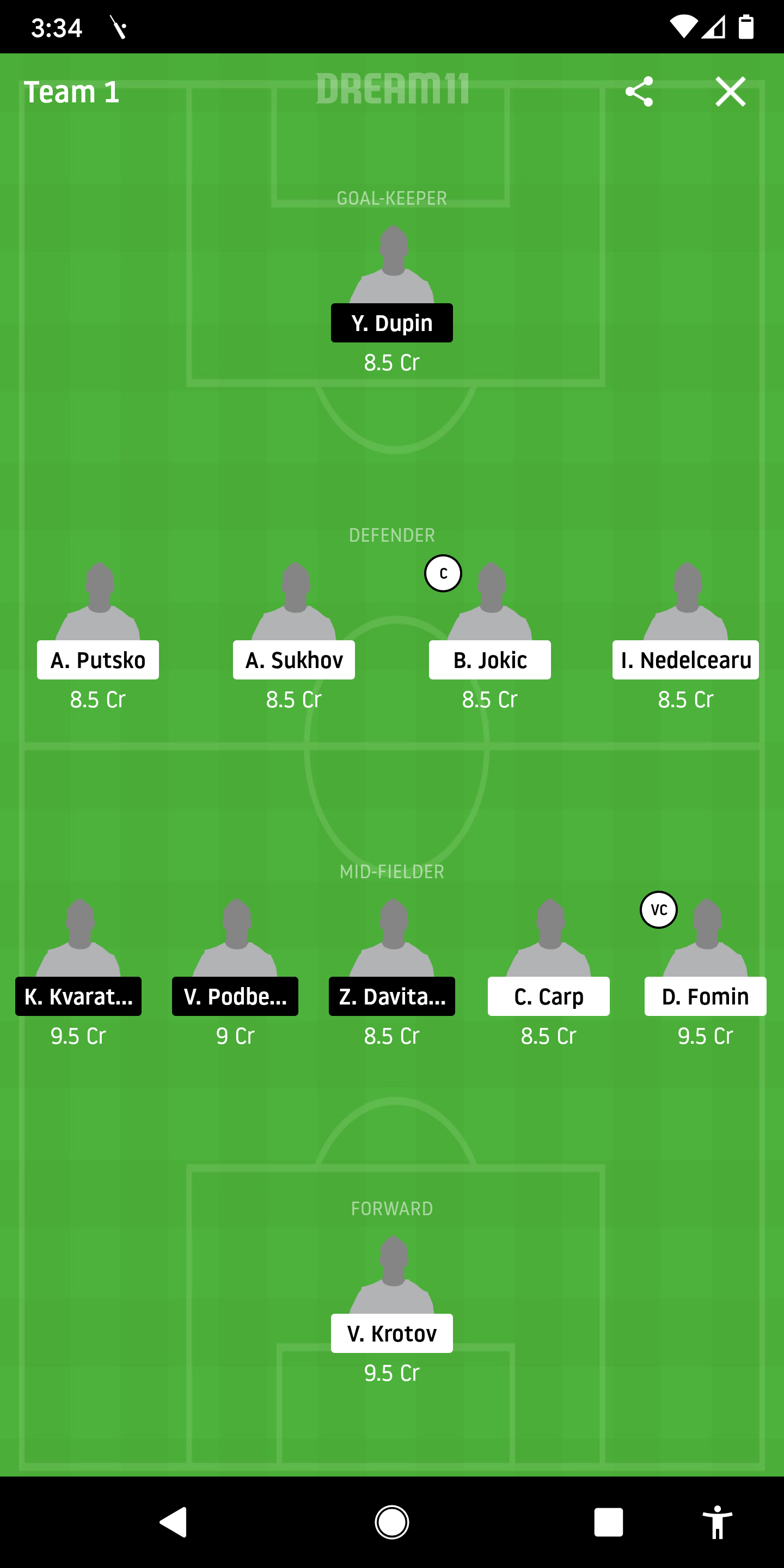 UFA Vs RBK Dream11