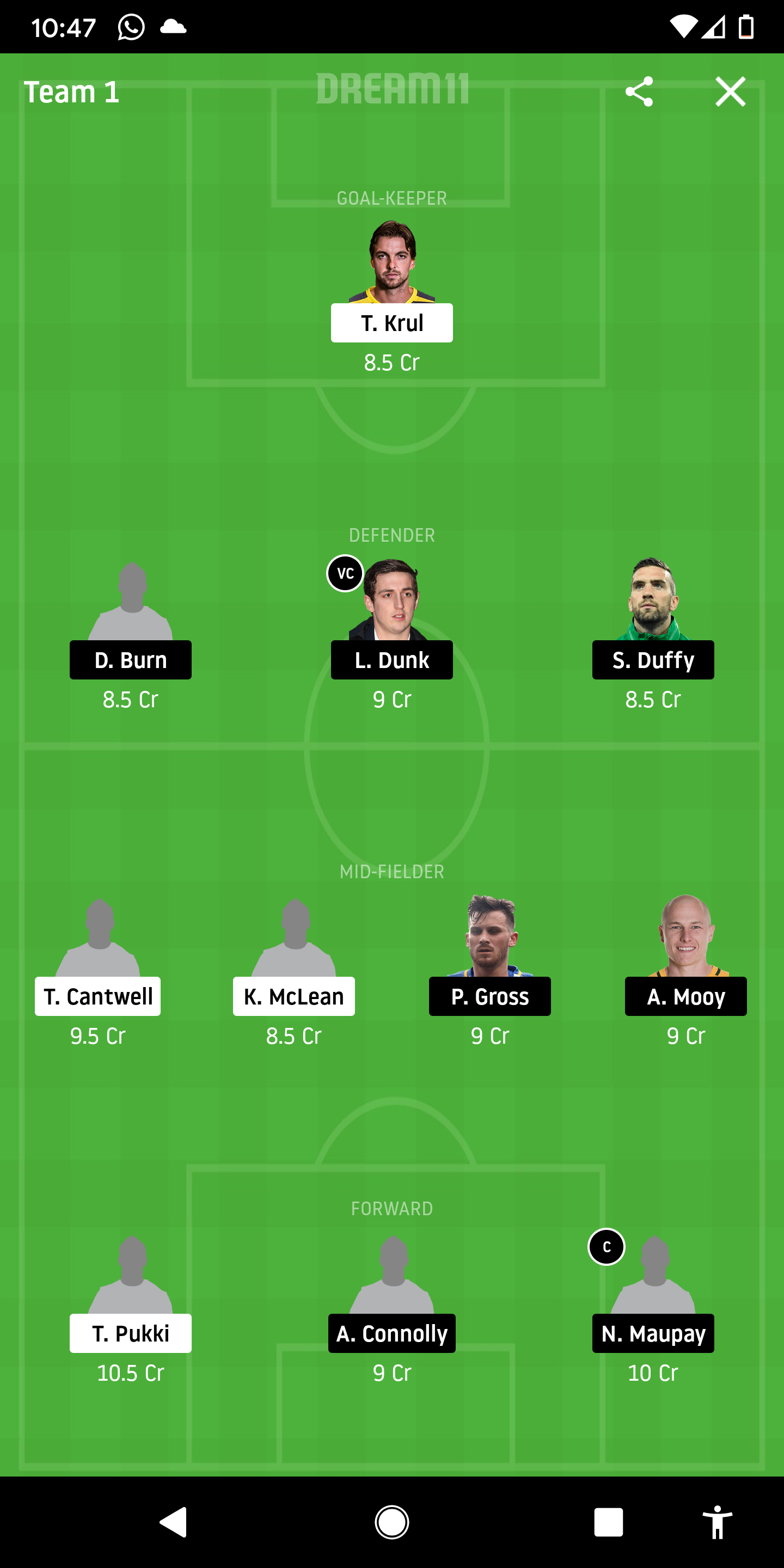 NOR vs BHA Dream11