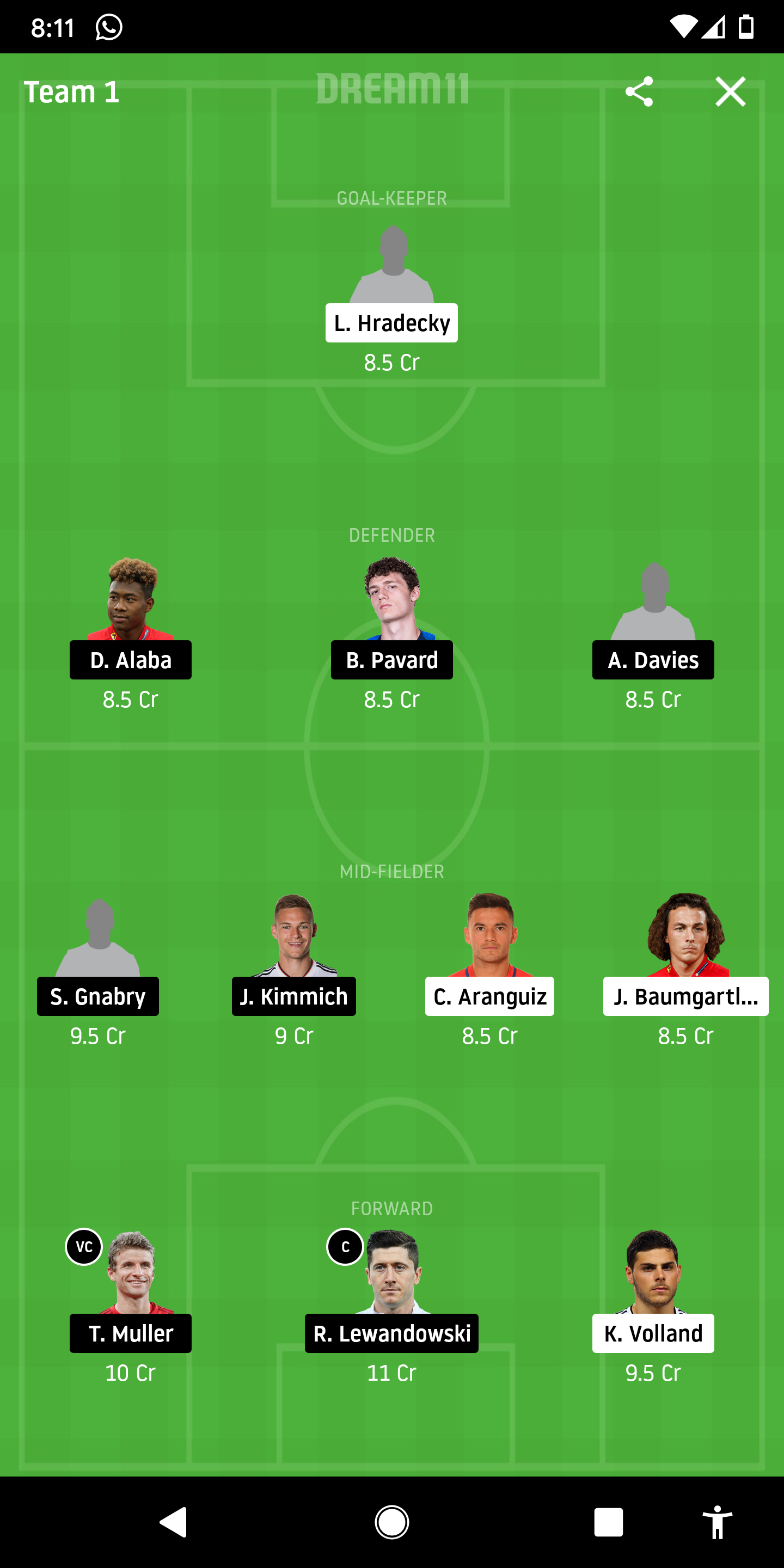 LEV Vs BAY Dream11