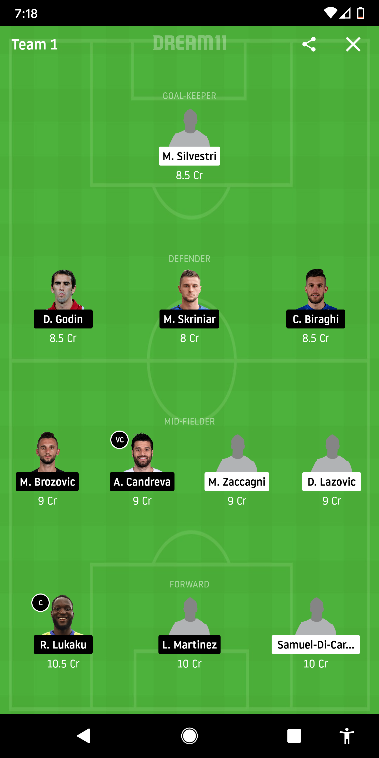 VER Vs INT Dream11