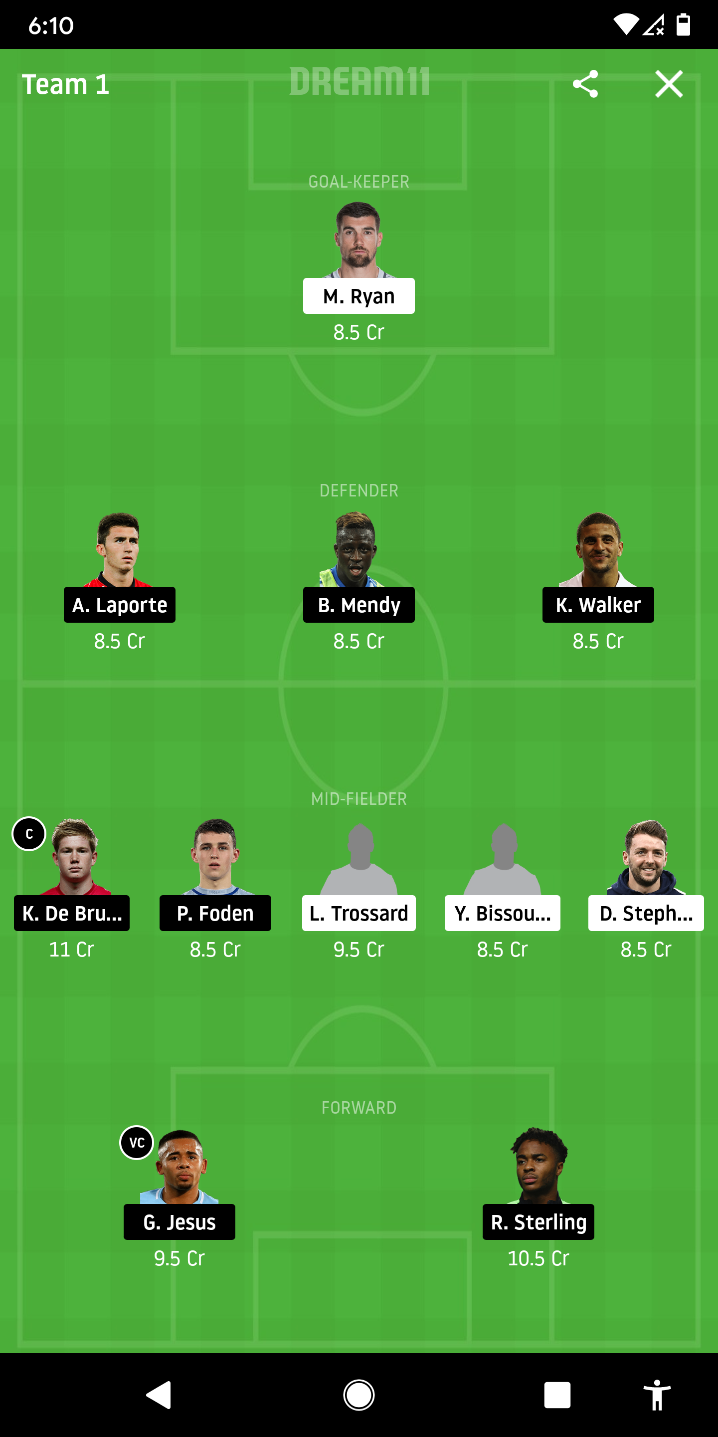 BHA vs MCI Dream11
