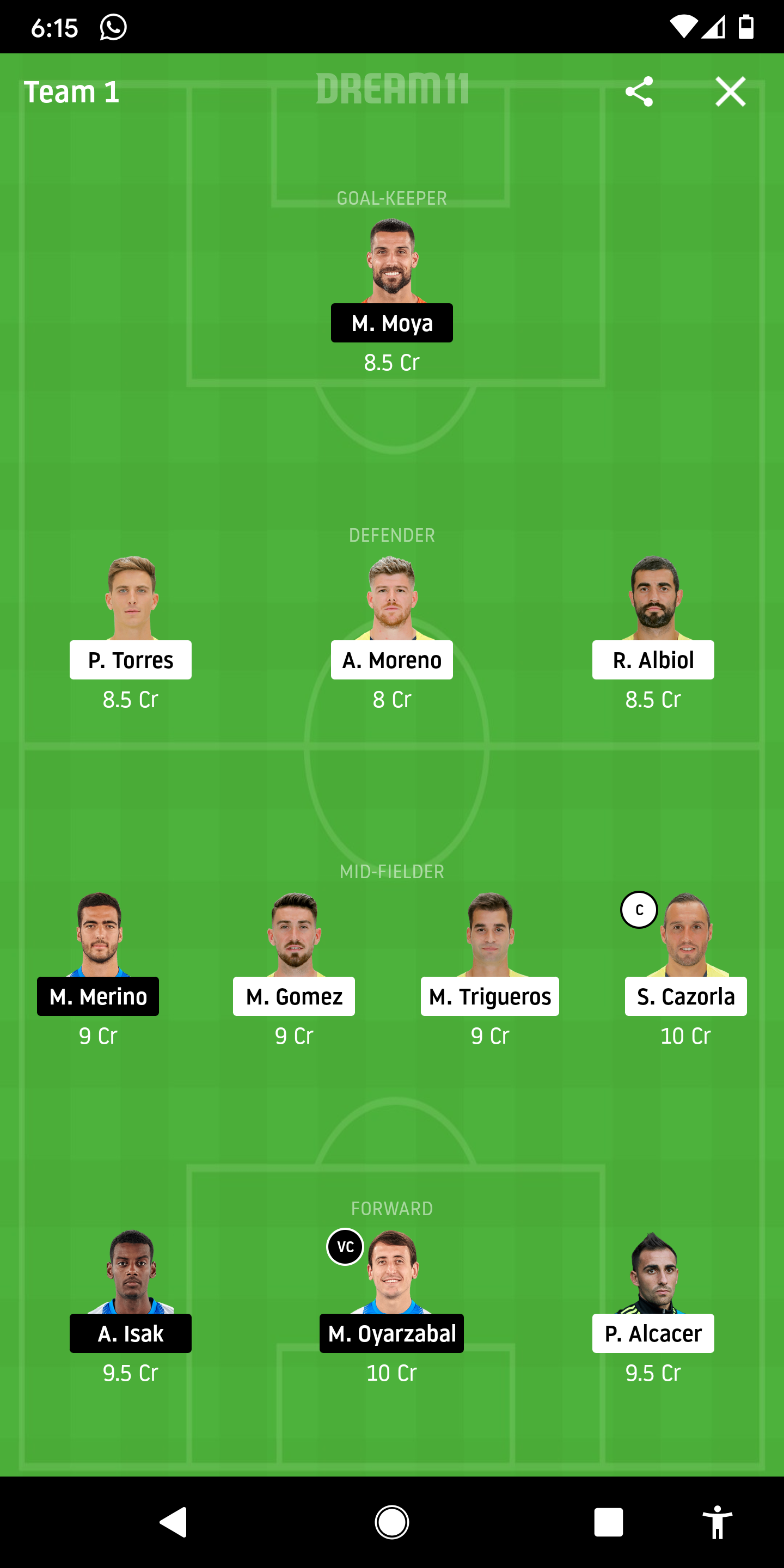 VIL vs RS Dream11