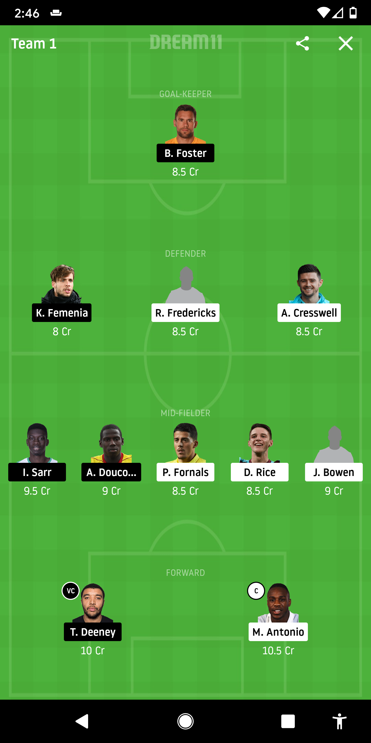 WHU Vs WAT Dream11