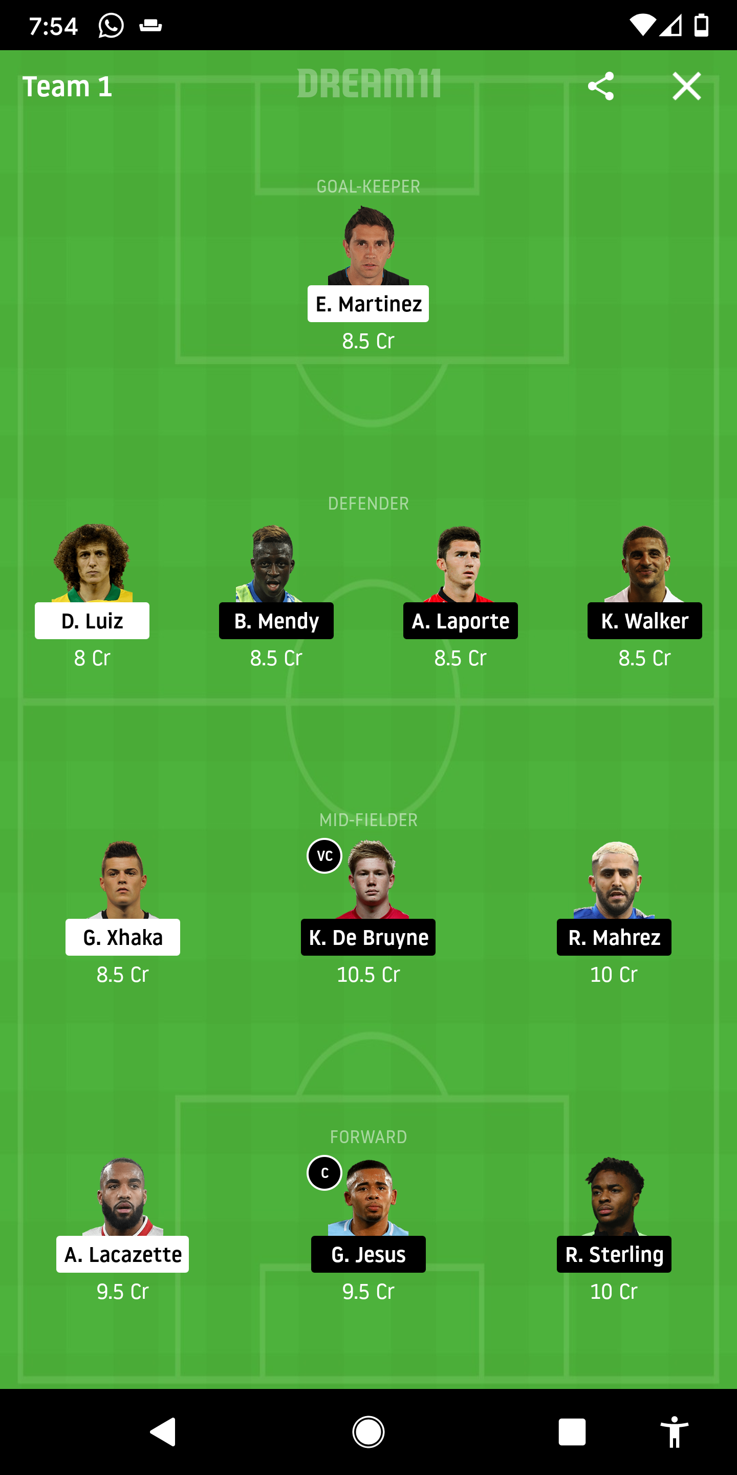 ARS Vs MCI Dream11
