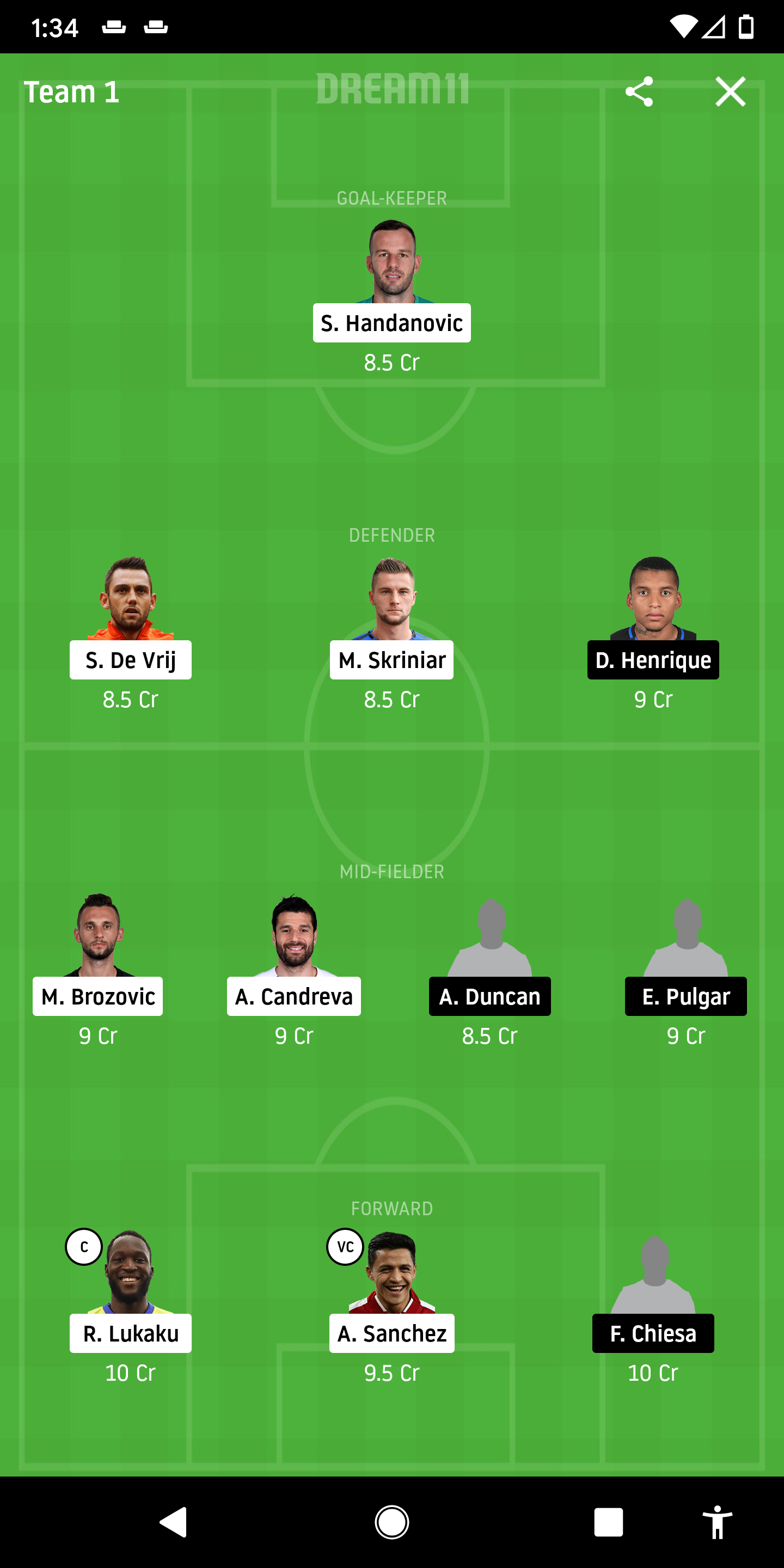 INT Vs FIO Dream11