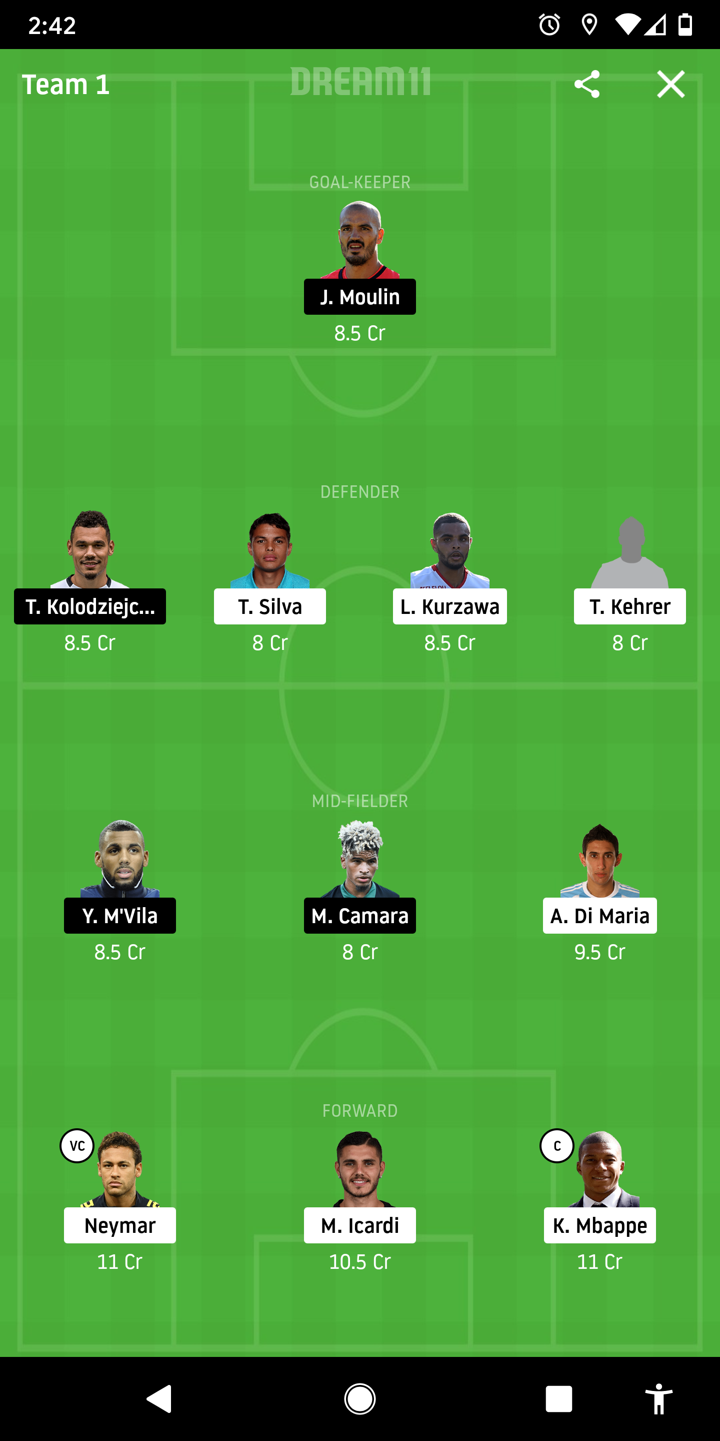PSG Vs STE Dream11