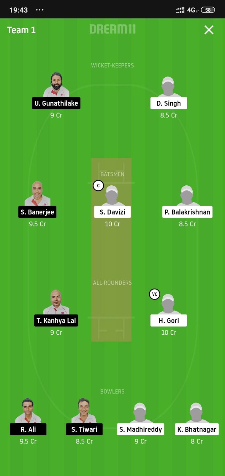 PBVA vs BRG Dream11