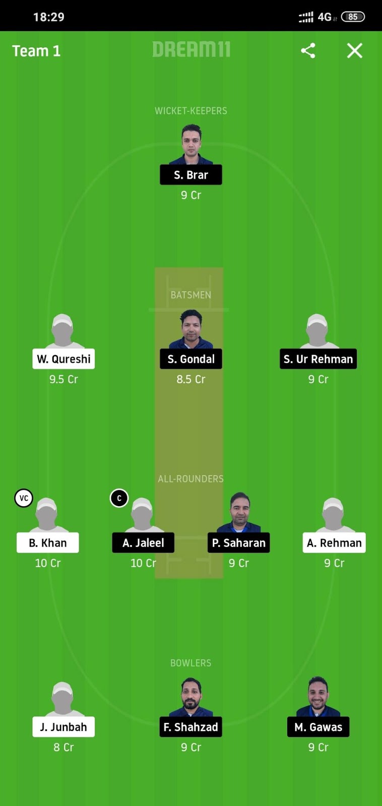 FPC vs GHG Dream11