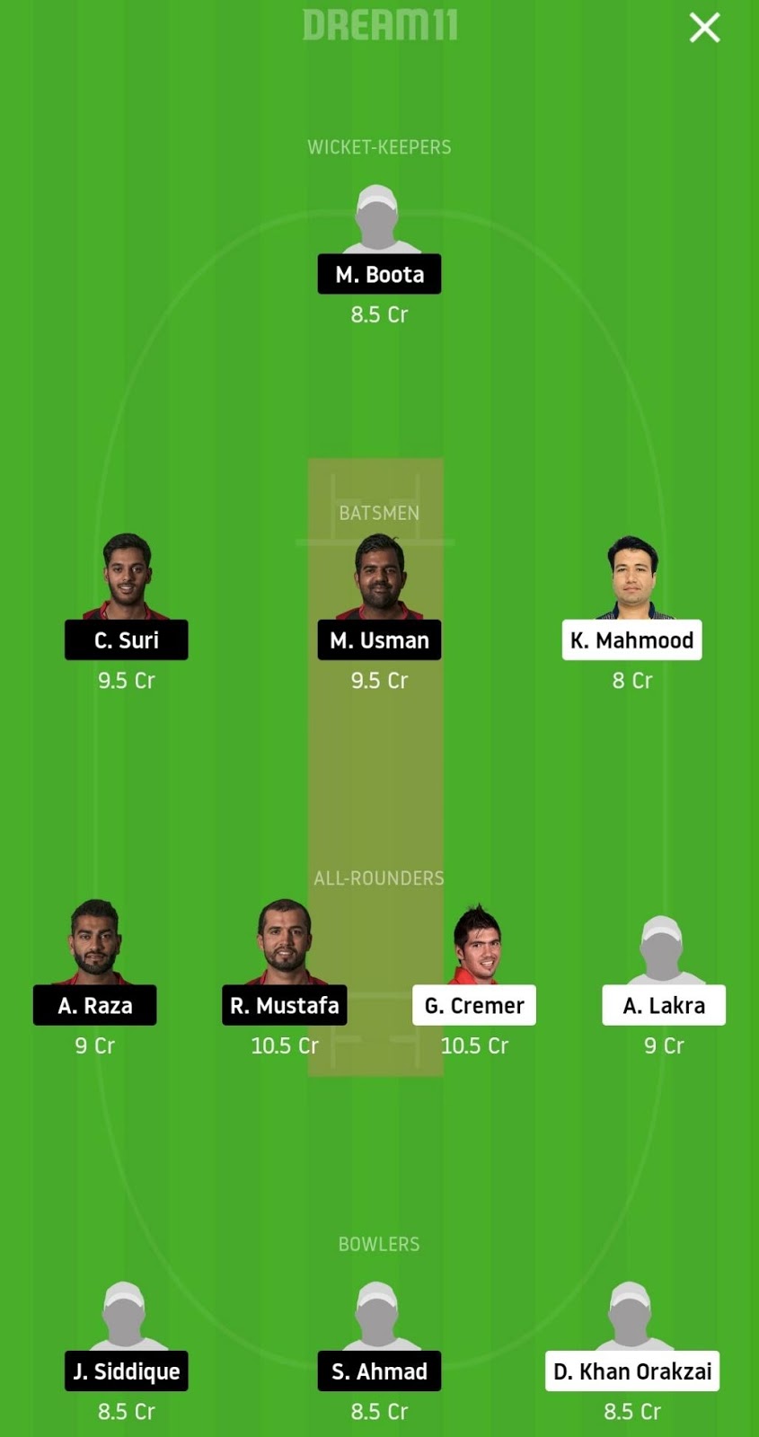 TAD vs ECB Dream11