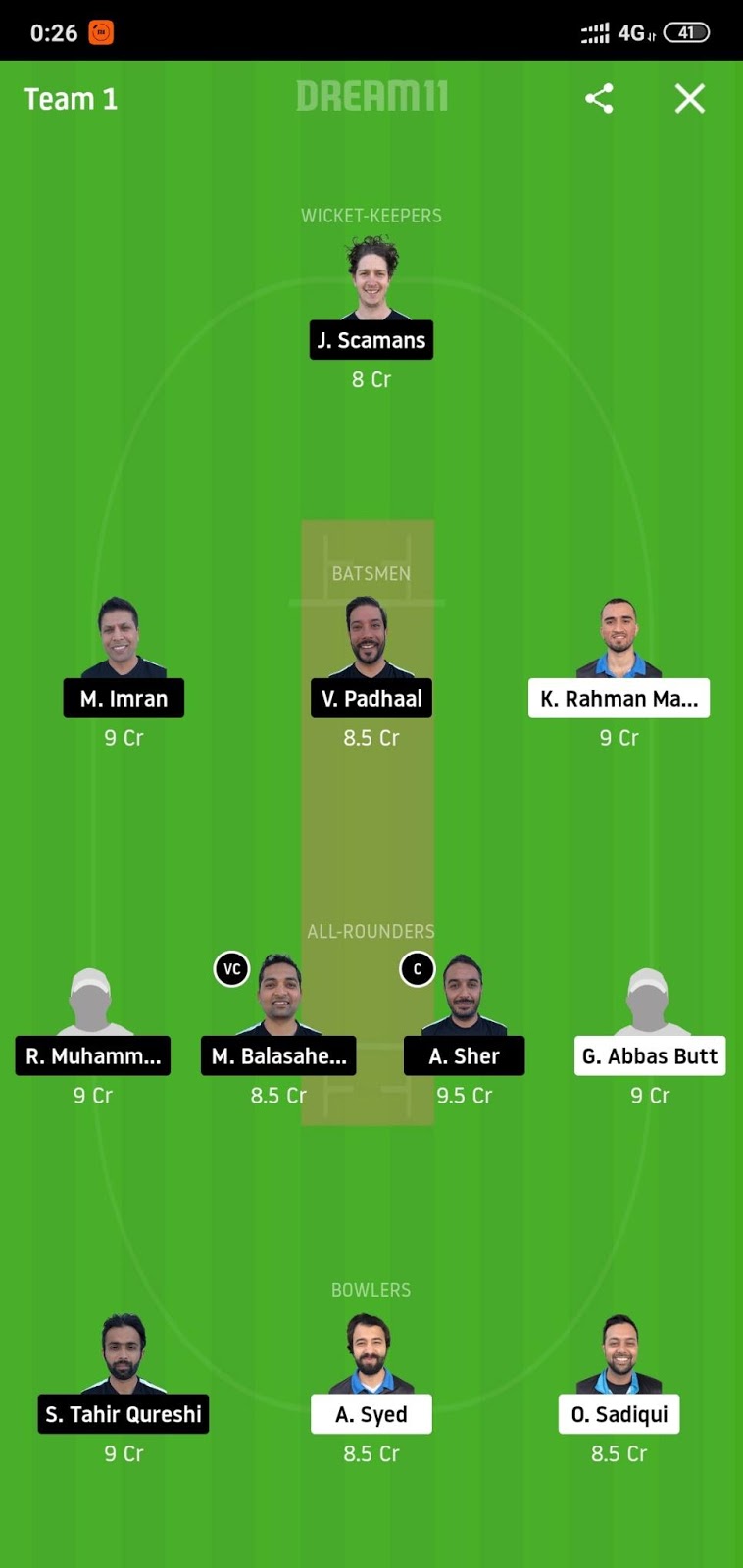 HCC vs ECC Dream11