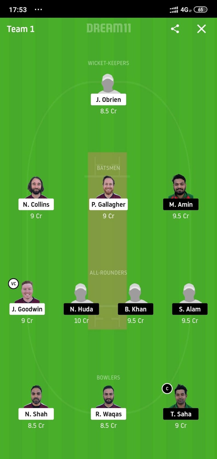 SKK vs BTC Dream11