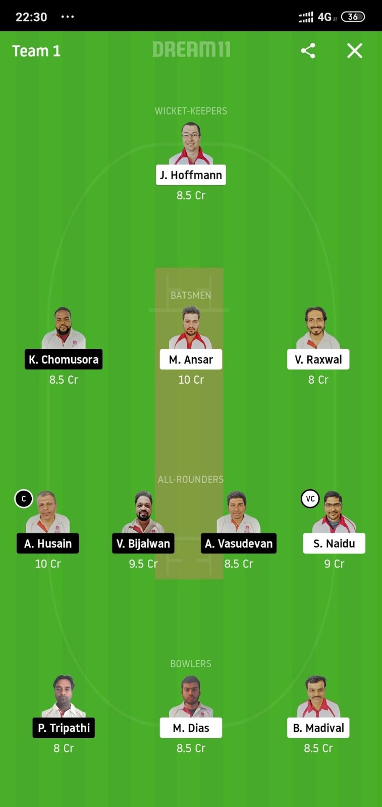 BRP vs BRD Dream11