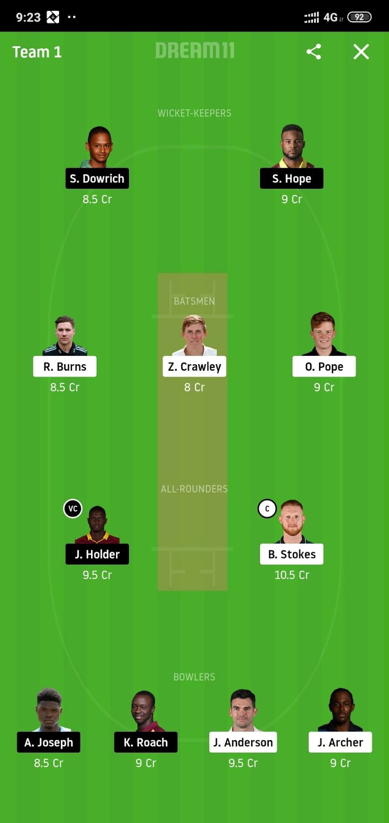 ENG vs WI Dream11