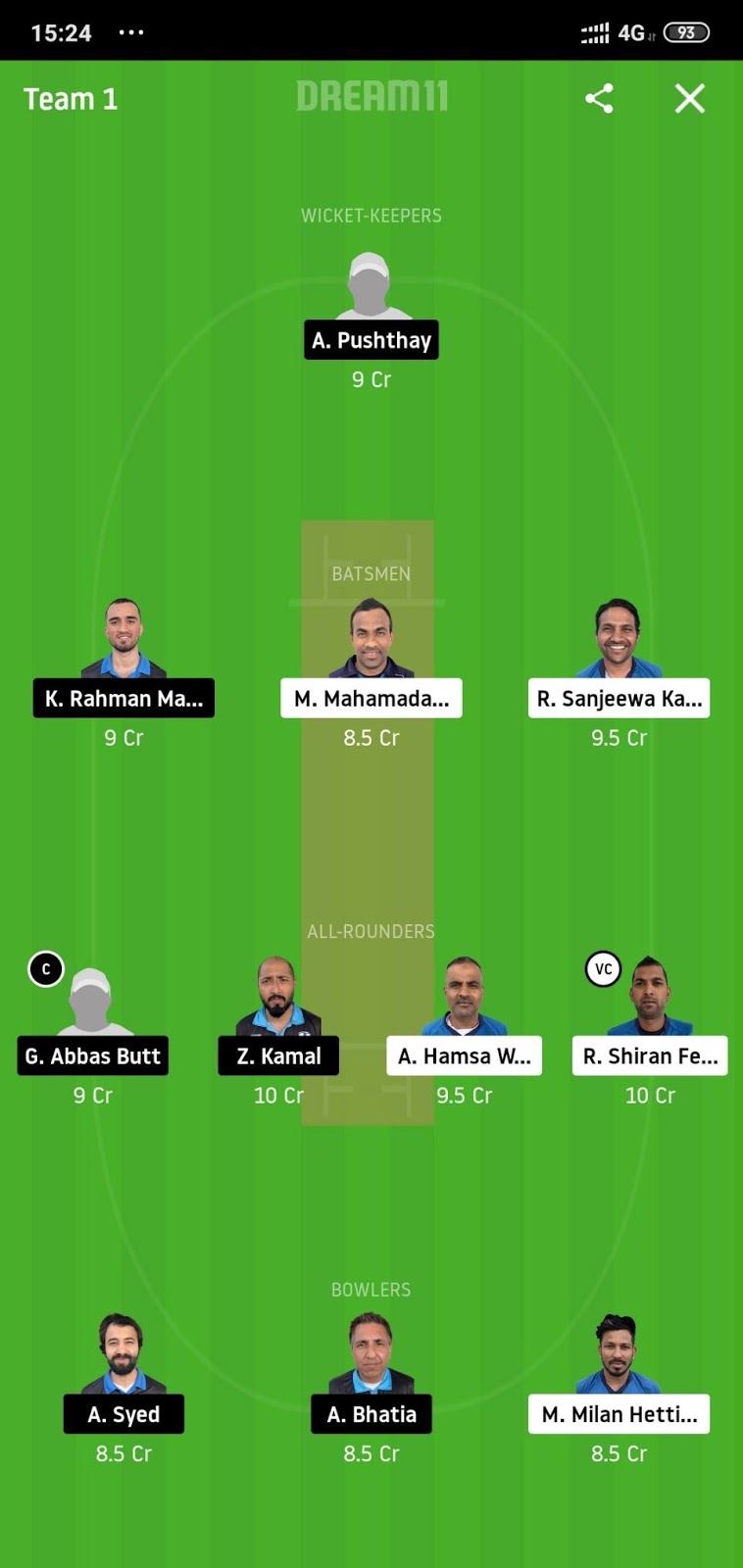 VCC vs HCC Dream11