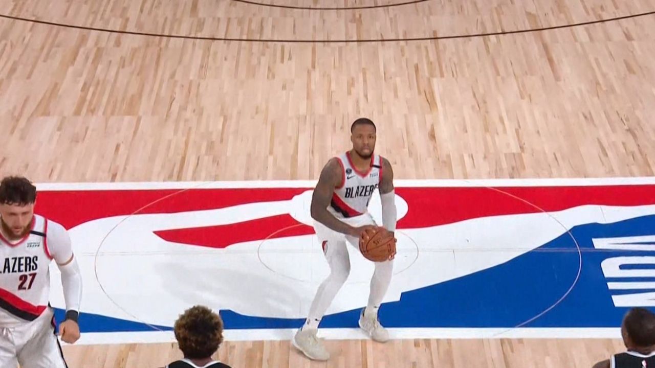 Damian Lillard half court 3 pointer