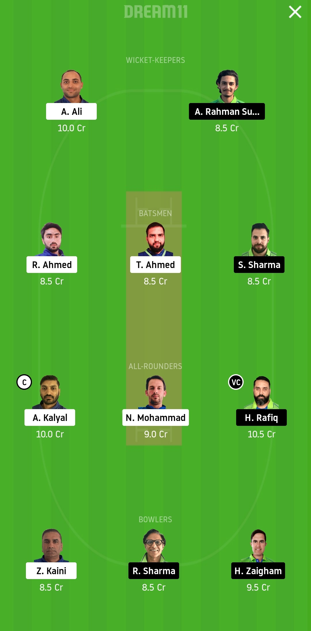 ECC vs MAL Dream11
