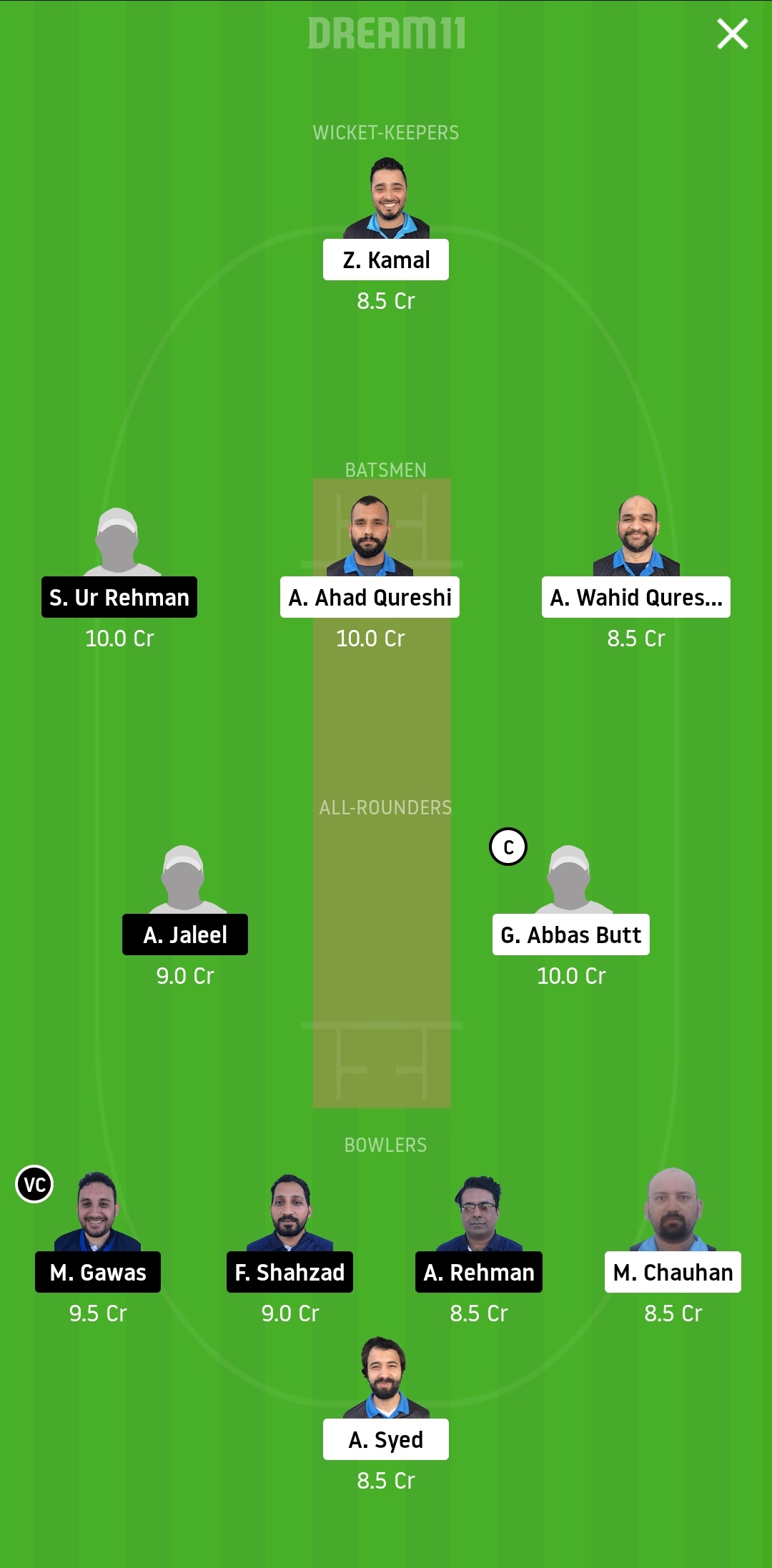 HCC vs GHG Dream11