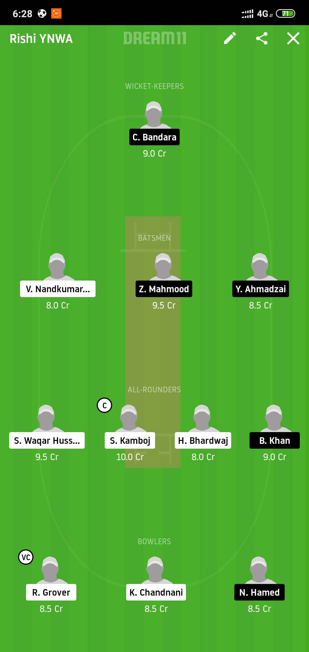 RCD vs BECC Dream11
