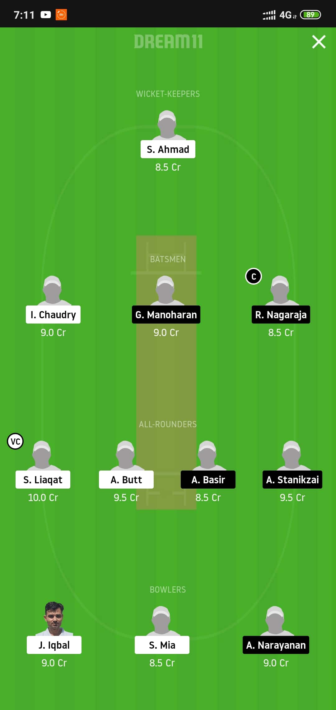 BSCR vs USGC Dream11