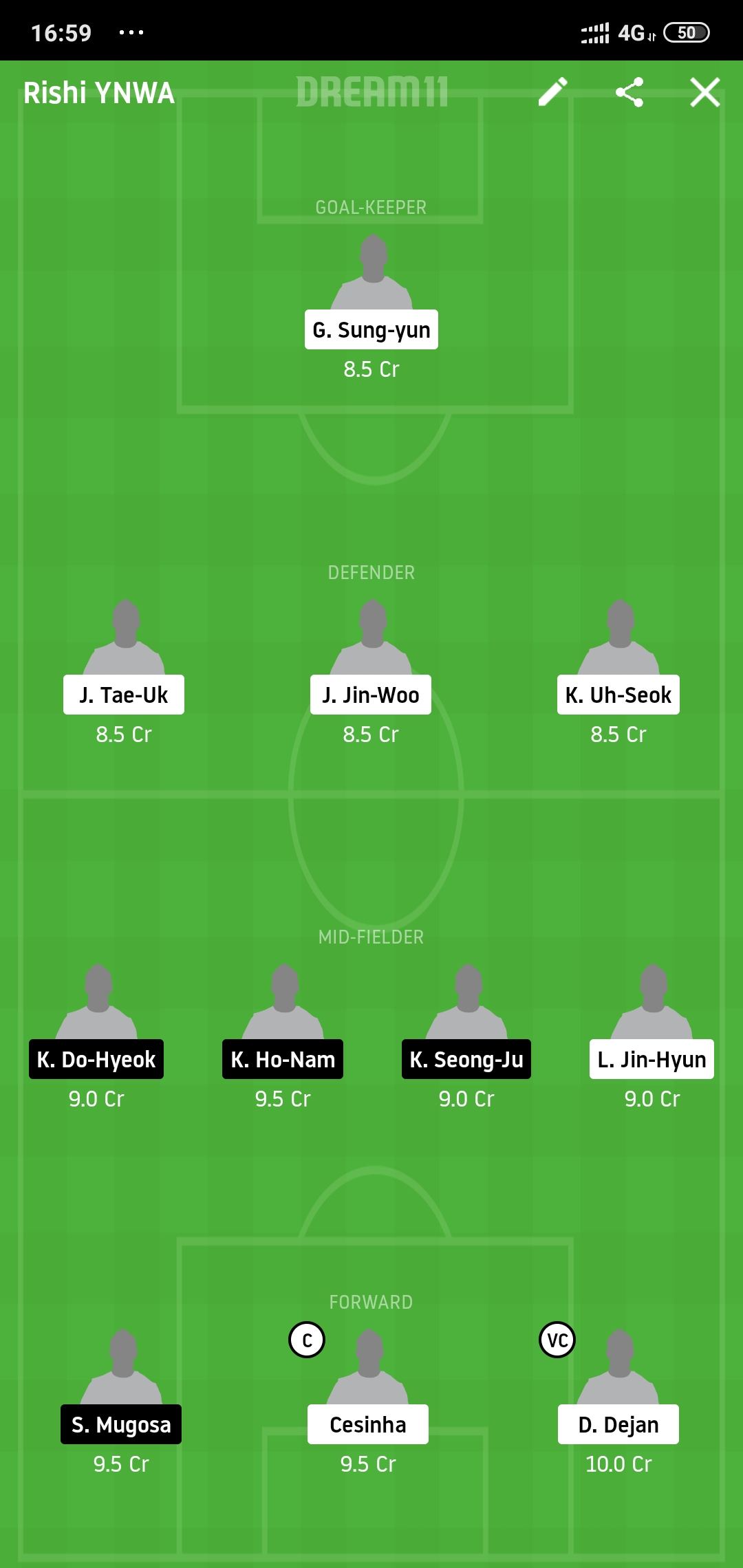 DAE vs INC Dream11