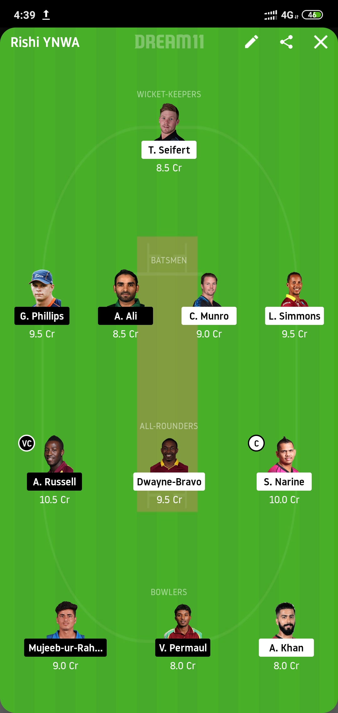TKR vs JAM Dream11