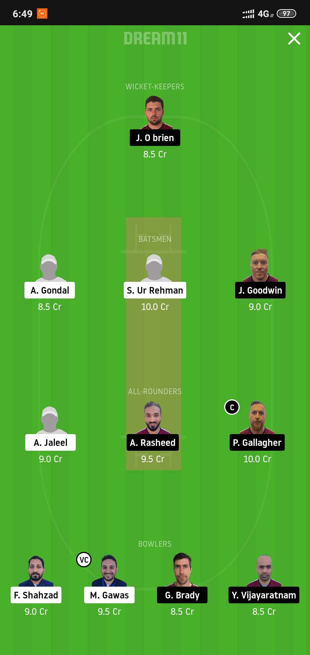 GHG vs SKK Dream11