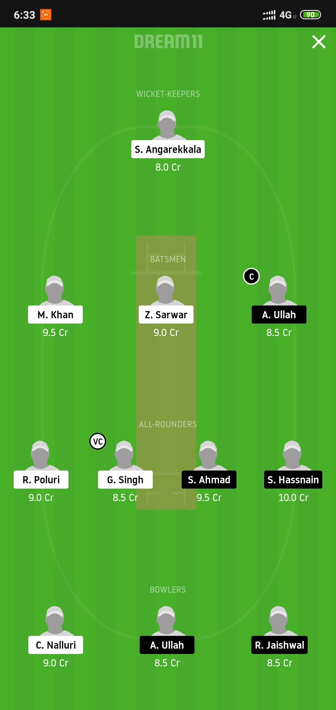 CEC vs RYCC Dream11