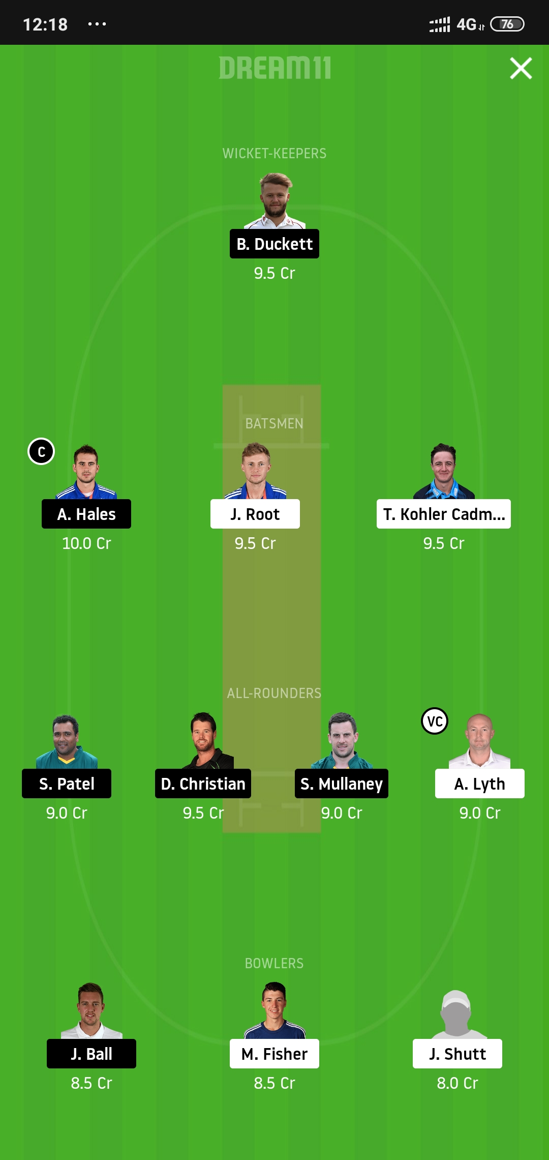 YOR vs NOT Dream11