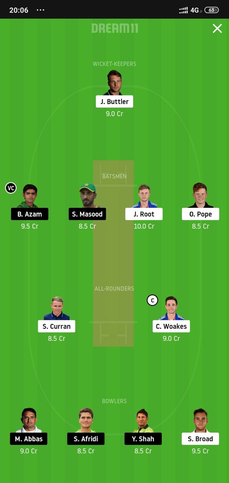 ENG vs PAK Dream11