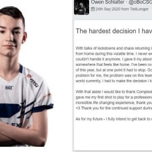 "The hardest decision I ever made" - oBo steps down from Complexity