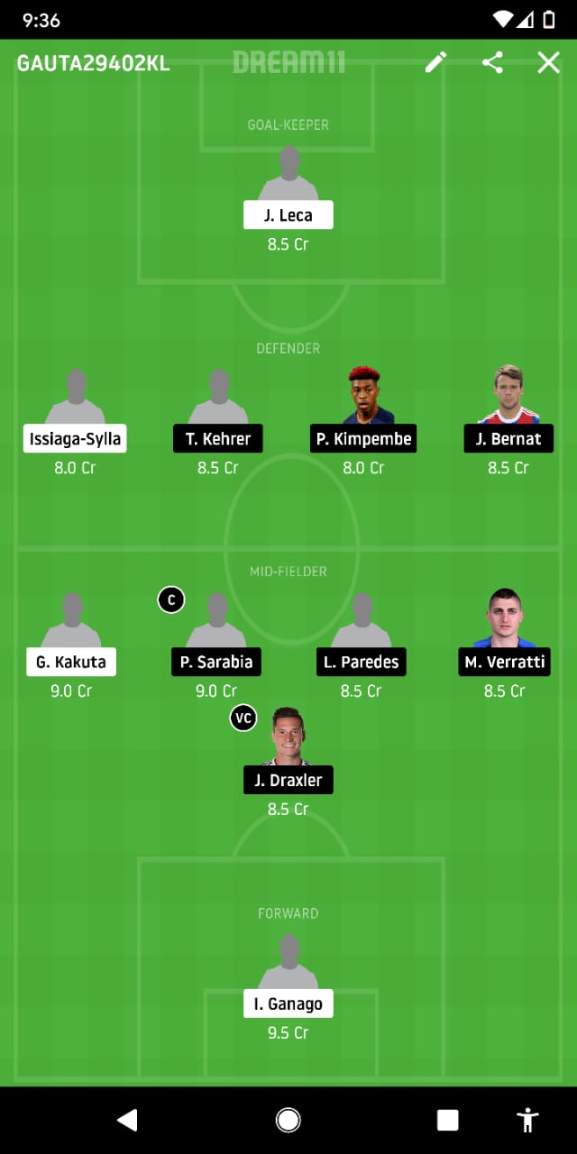 LEN Vs PSG Dream 11 Prediction: 