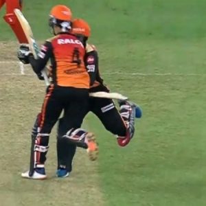 Abhishek Sharma and Rashid Khan collision: Watch SRH pair involved in nasty crash vs RCB
