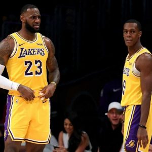"LeBron James is laughing from the sidelines": NBA Twitter reacts as Rajon Rondo hilariously sheds some tears upon hearing Anthony Davis and LBJ missed him last season