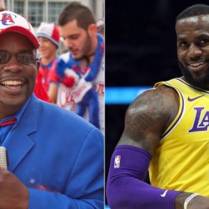 Clippers superfan Darrell Clipper wears Lakers jersey