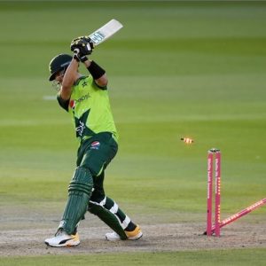 Haider Ali: Chris Jordan dismisses Pakistani batsman after his half-century on T20I debut