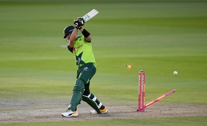 Haider Ali: Chris Jordan dismisses Pakistani batsman after his half-century on T20I debut