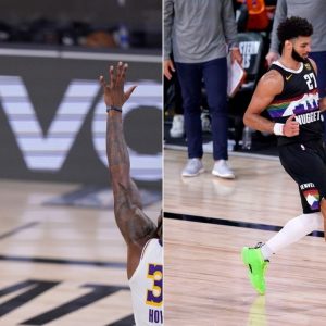 Jamal Murray three and shimmy celebration